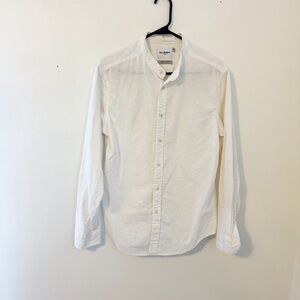 Goodfellow & Co. white banded-collar button-down shirt